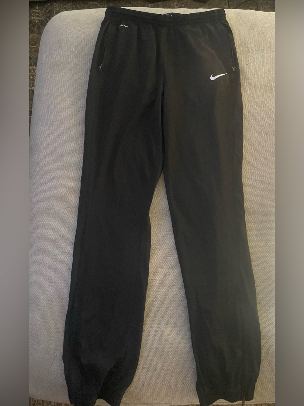 Nike Black Track Pants with White Swoosh
